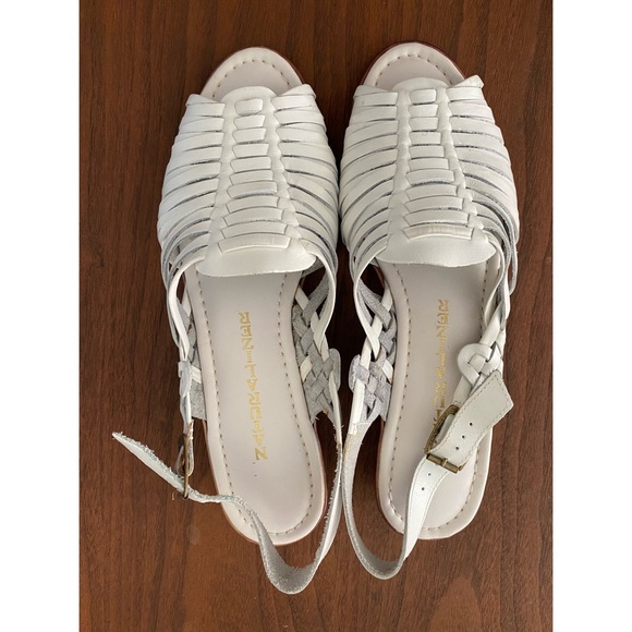 Naturalizer Shoes - Naturalizer White Huarache Sandals with 1inch Heel & Peek-A-Boo Toe